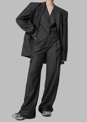 Elise Vest - Grey/White Pinstripe