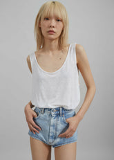 Josie Scoop Neck Tank Top - White