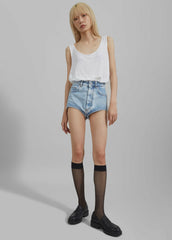 Josie Scoop Neck Tank Top - White