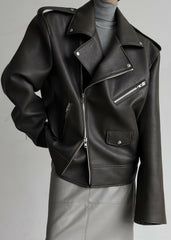 Chicago Oversized Biker Jacket - Charcoal