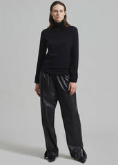 Kevin Leather Trousers - Black