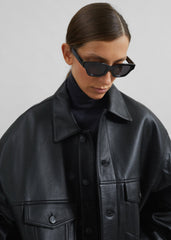 Conan Faux Leather Jacket - Black