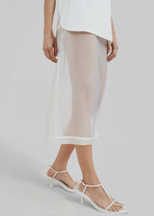 Peri Sheer Midi Skirt - White