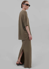 Ella Boxy Tee - Khaki Brown