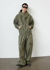 Lauri Drawstring Cargo Pants - Khaki