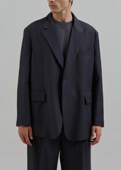 Beo Blazer - Charcoal/White Pinstripe