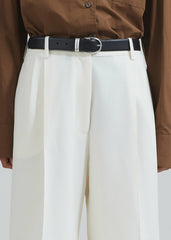 Ora Leather Belt - Black/Silver
