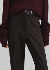 Ora Leather Belt - Plum/Silver