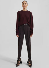 Ora Leather Belt - Plum/Silver