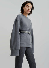 Ora Leather Belt - Grey/Silver