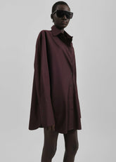 Helen Organic Cotton Long Shirt - Dark Plum