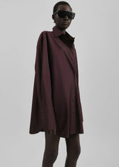 Helen Organic Cotton Long Shirt - Dark Plum