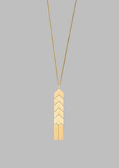 Bevza Flat Spikelet Pendant - Gold