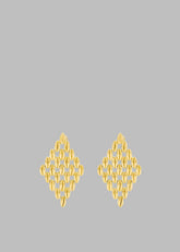 Bevza Grains Big Rhomb Earrings - Gold