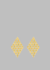 Bevza Grains Big Rhomb Earrings - Gold