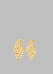 Bevza Grains Big Rhomb Earrings - Gold