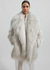 Liza Short Faux Fur Coat - Grey