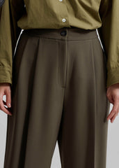 Dina Pleated Trousers - Khaki