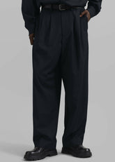 Dalton Wool Blend Trousers - Dark Navy