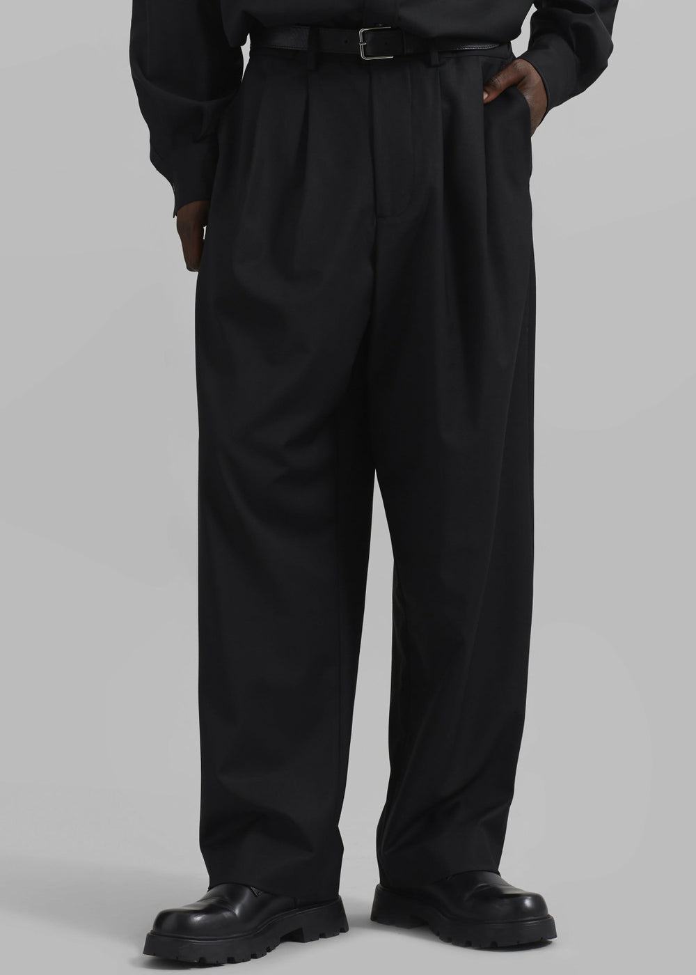 Dalton Wool Blend Trousers - Black