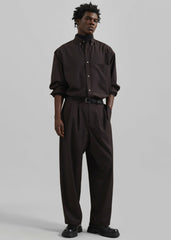 Dalton Wool Blend Trousers - Brown