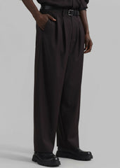 Dalton Wool Blend Trousers - Brown