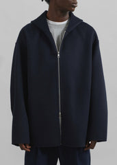 Rye Hooded Wool Jacket - Navy