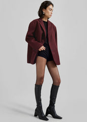 Frankie Oversized Boyfriend Blazer - Burgundy