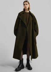 Mavis Long Coat - Khaki