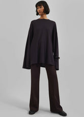 Rio Oversized Sleeve Tee - Dark Plum