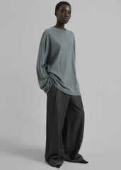 Rio Oversized Sleeve Tee - Dark Grey Melange
