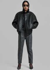 Zion Quilted Bomber Jacket - Black