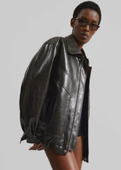 Risner Faux Leather Jacket - Dark Brown