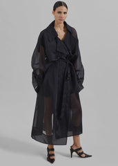Mavis Oversized Sheer Trench - Black