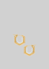 Bevza Small Honeycomb Hoops - Gold/Silver