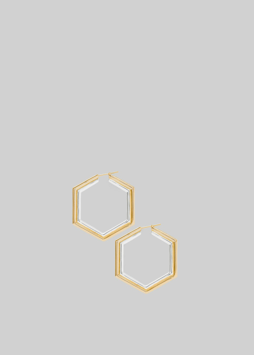 Bevza Big Honeycomb Hoops - Gold/Silver