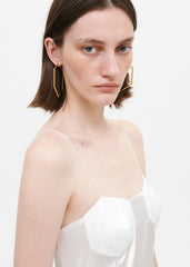 Bevza Thin Honeycomb Hoops - Gold