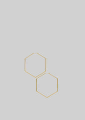 Bevza Thin Honeycomb Hoops - Gold