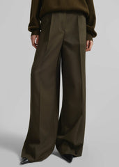 Kamila Wide Leg Trousers - Khaki
