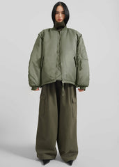 Volme Padded Bomber Jacket - Khaki