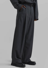 Milton Wool Blend Trousers - Dark Grey