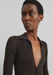 Solana Polo Bodysuit - Brown