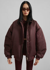 Nalden Padded Bomber Jacket - Burgundy