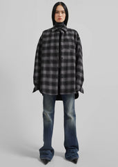 Helka Flannel Quilted Shirt - Charcoal