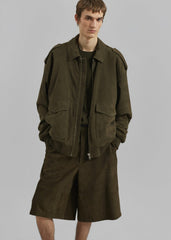Radlett Suede Bermuda Shorts - Khaki