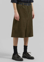 Radlett Suede Bermuda Shorts - Khaki