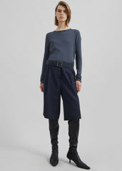 Bilbao Pleated Bermuda Shorts - Navy