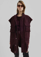 Lise Suede Shorts - Burgundy