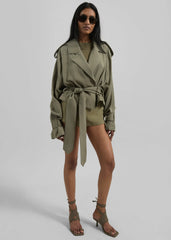 Simona Short Trench - Khaki