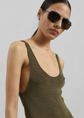 Rivo Knit Tank Top - Khaki